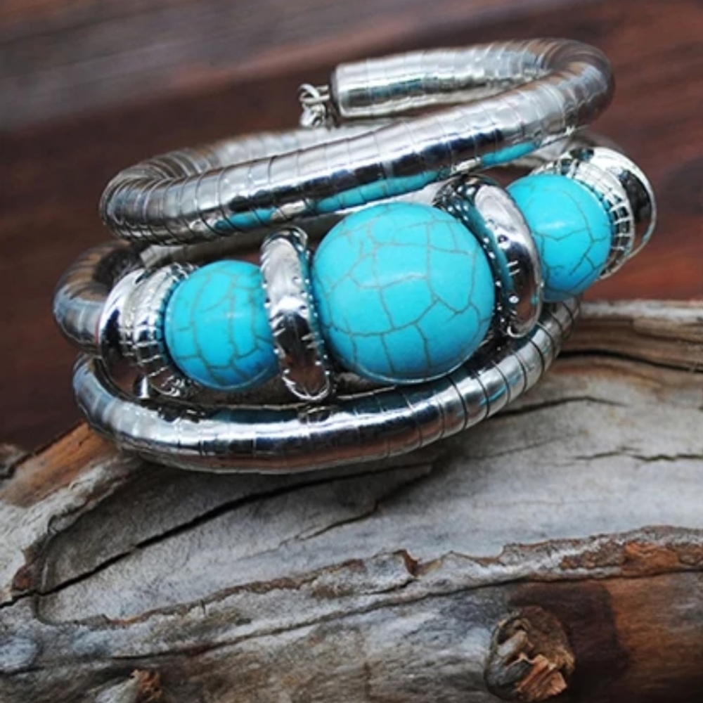 Turquoises Vintage Silver plated Bracelet